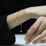 Minimalist Silk Light Feeling 18K Gold Streamer Colorful Simple Snake Bone Chain Gypsophila Double L