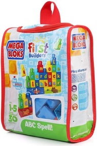 Mega Bloks  ABC Spell 積木拼搭玩具30粒+環保袋| 8491|英文字母 大顆粒 積木套裝 | 英文啓蒙 |  幼兒  | DIY | 平行進口