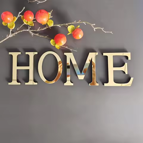 20cm A-Z English Letters Wall Stickers Acrylic Mirror Reflective 3D Decoration Door Number Letter Wo