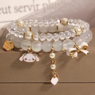 Crystal Pearl Bracelet Female Korean Version Simple Cute Cartoon Rabbit Bow Pendant Bracelet Girlfri