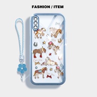 YBD Clear Case For Samsung Galaxy A50 A50S A30S A307 A03S A02S M02S A025 A307 Full-screen Horse Patt