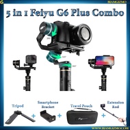 *5 in 1 COMBO* Feiyu G6 PLUS 3 Axis Gimbal for Phones, Cameras and Action Cams + Tripod + Case + Extension Rod+ HP Mount