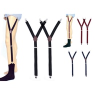 2.5cm × 80cm Y-Shaped Non-Slip Shirt Stays (Pair), Formal Anti-Wrinkle Shirt Holders