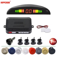 Hippcron Car LED Parking Sensor Kit 4 Sensors 22mm Reverse Radar Sound Alert Indicator System 8 Colo