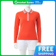 G/FORE | เสอโปโล GFORE FEATHERWEIGHT SILKY TECH NYLON QUARTER ZIP รน G4LS23K863-POPPY สำหรบผหญง