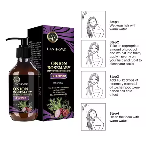 100ML Hair Shampoo For Deep Cleansing Rosemary Onion Shampoo Spray Anti Hair Loss Effective Within 7