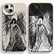 2 ชิ้น เคสโทรศัพท์ป้องกันการกระแทกหนาแบบเจาะรูขอบตรงลายภาพบุคคล, ใช้ได้กับ 15 Pro Max, ใช้ได้กับ IPh