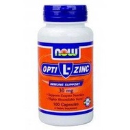 代購美國 now L-OptiZinc 高效能鋅 Zinc 30 mg - 100 顆