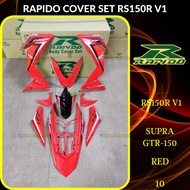 RAPIDO COVER SET RS150R/RS150 V1 SUPRA GTR-150 (10) RED (STICKER TANAM/AIRBRUSH) COVERSET