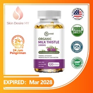 BzenWell Organic Milk Thistle 1000mg – Liver Detox & Antioxidant – with Dandelion Root – 120 Caps