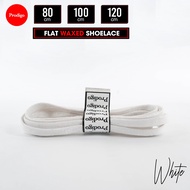 Prodigo * Tali Sepatu Lilin | Waxed shoelaces | Tali Gepeng Pipih Flat hitam putih | Tali lilin bula