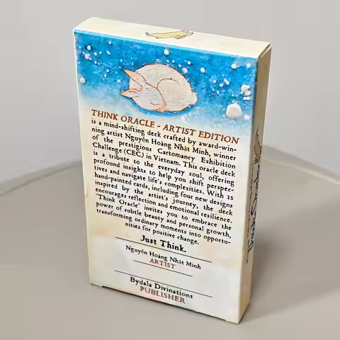 Think Oracle Deck 12*7cm 35 Hand-Painted Cards for Intuition & Emotional Resilience,Double-embossed 