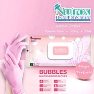 Bubbles Pink Nitrile Multipurpose Gloves, Size S/M/L - 30 pieces per pouch