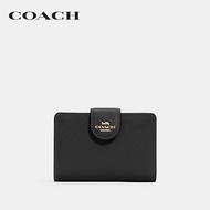 COACH กระเป๋าสตางค์ผู้หญิงรุ่น Medium Corner Zip Wallet 6390  IMBLK สีดำ