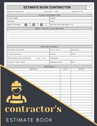 Estimate Book Contractor: Job Estimate Quote Record Book With Client Contact Log and Dot Diagram She