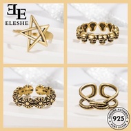 ELESHE JEWELRY Ring 925 Diamond Retro Perempuan Women Moissanite Cincin Adjustable Silver Original M152