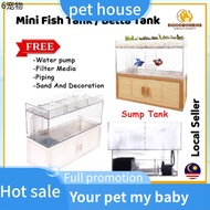 aquarium ❅Mini Fish Tank Aquarium Betta Tank Guppy acrylic Sumb Tank Filter Media Water Pump迷你小鱼缸（READY STOCK)▼