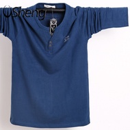 VSheng เสื้อยืดแขนยาว M To 6XL ขนาดใหญ่สำหรับผู้ชายเสื้อคอวี