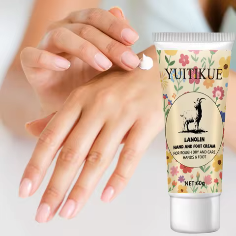 YUITIKUE Lanolin Hand & Foot Cream Moisturize Smooth Care for Rough Dry Skin Hydrate Hands Feet 60g