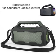 Soft Silicone Case Cover for Soundcore Boom 2 Speaker, Protective Sleeve Cover with Shoulder Strap f