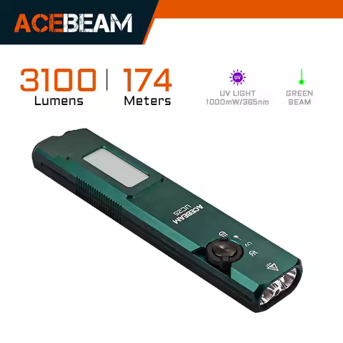 ACEBEAM UC25 Multi-Light Tactical Flashlight With UV Magnetic Adsorption Green Laser and High CRI Fl