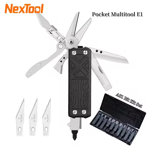 NexTool 10 In 1 Pocket Multitool E1 Folding Knife Scissors Plier Saw Outdoor Camping EDC Equipment F