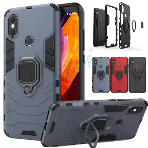 Luxury Armor Case For xiaomi mi 6X A2 5X A1 mi8 Redmi note 5 6 7 8 9 PRO Ring Stand Cover For Xiaomi
