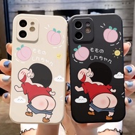 Straight edge Rubik's Cube case for iphone 14promax 11 13 12 7Plus X XS Max peach Crayon Shin-chan C