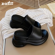 Jalur nipis meningkat 9cm dengan sandal platform tumit baji untuk wanita memakai sandal selebriti in