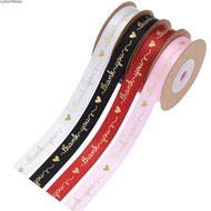 CLEIGHTEEN8H 10 Yard Thank You Letter Ribbon, Bouquet Decoration Gift Box Wrapping Cake Packaging Ri