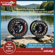 ANHUITYJ Fly Reel Combo, Large Arbor Aluminum Fly Fishing Reel, Durable WF Floating Fly Line 3/4 5/6