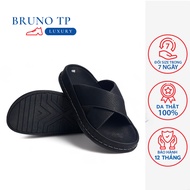 Premium Leather Sandals - Cross Straps - Embossed Thread - Bruno TP 66 -