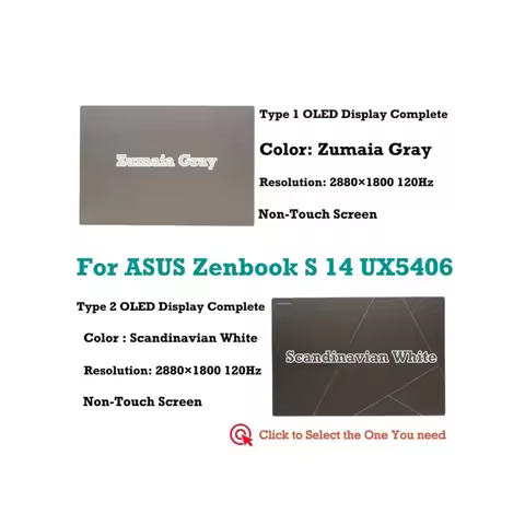 Brand New 14''For ASUS Zenbook S14 UX5406 UX5406SA-PZ048W 2.8K OLED Non-Touch Full Assembly Display 