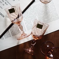 1970年法國 Luminarc Rosaline 高腳玻璃小酒杯 ( 2隻杯 )