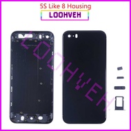 【High-quality】 For IPhone 5 5G or 5S and SE Like 8 sty Housing Battery Cover Door Rear Chassis Frame