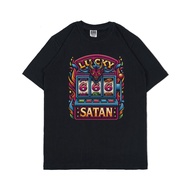 Metal t-shirt Satanic Distro t-shirt Men Women Black SIXCISSORS 666 SLOTS LUCKY