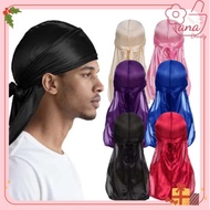 Black Pirate Hat Silky Durag Men Women Swag Headwrap Durags Headscarf Soft Cap For Hair Accessories