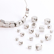 10pcs stainless steel cube square 2mm-4mm solid Nepalese bead square bracelet bead spacer DIY jewelr