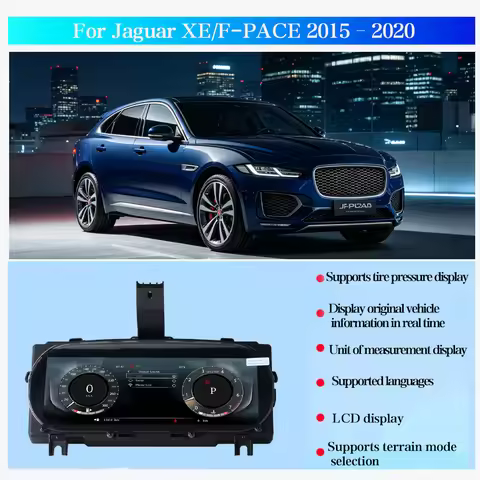 12.3‘’For Jaguar XE/F-PACE 2015–2020 Carplay LCD Digital Instrument Cluster Speedometer,Dashboard,Vi