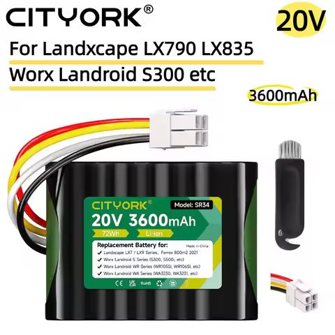 3600mAh Lawn Sweeper Battery For Landxcape LX790/LX790i LX792 LX795 LX797 LX835 LX991/992 Worx Landr