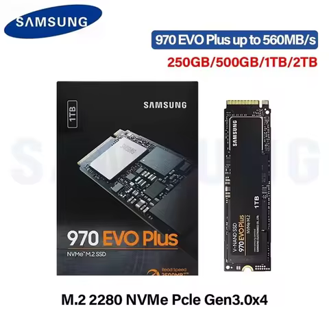 Samsung 970 EVO Plus SSD 1TB 2TB 500GB 250GB MLC NVMe Hard Drive HDD Hard Disk M.2 2280 Internal Sol
