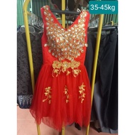 Red beaded princess dress 35-45 kg ms27