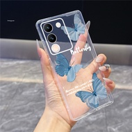Compatible Blue butterfly for Vivo V29E Vivo Y200 India Transparent Airbag Shockp