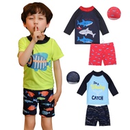 Kids Swimwear Cartoon Fish 3pcs/set Swimming Suit for Boy Swim Wear 2-10Years Toddler Swimsuit Short