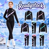Children's Ice Skating Shirt Ice Jacket Skate Figure Skating Costume Skating Pants SET 026