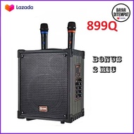 Speaker Portable GMC 899Q 8inch Bluetooth Karaoke 2 Mic Wireless High Power 175watt Terbaru