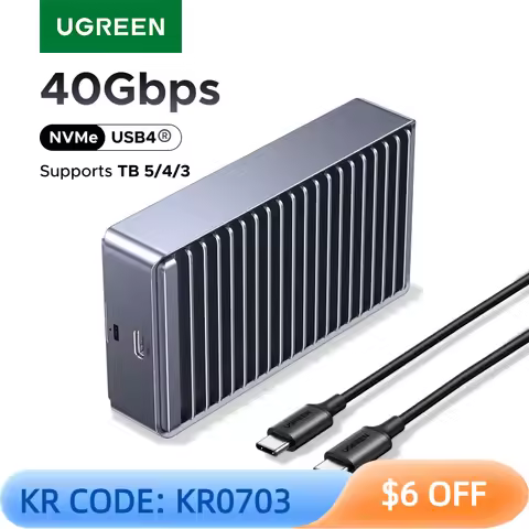 UGREEN 40Gbps M2 SSD Enclosure USB4 NVMe Case Compatible with Thunderbolt M.2 NVMe SSD Enclosure for