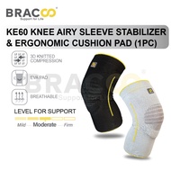 [Ready Stock] BRACOO KE60 Knee Airy Sleeve &amp; Stabilizer Cushion Pad/Pelindung Sarung Lutut Guard Lutut Sukan Kaki (1PC)