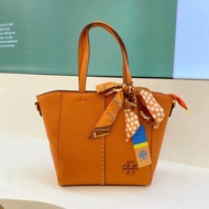 【 Top Product 】Tory Burch Women'S Leather Counter One Shoulder Tote Bag With Large Capacity