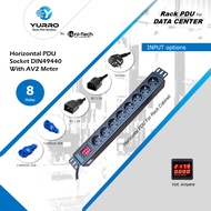 PDU 8 Socket Germany - Basic PDU 8 Holes / Outlet Socket DIN49440 with AV2 Meter And Optional Connec